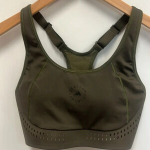 Adidas By Stella McCartney Truepur Racerback Army Green Sports Bra Size 32B